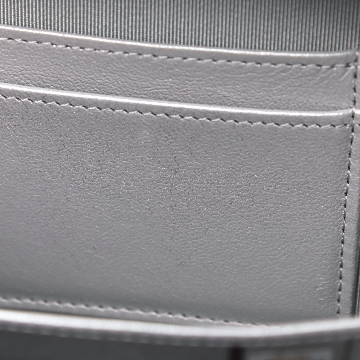 Metallic Caviar Quilted Camera Bag Silver
