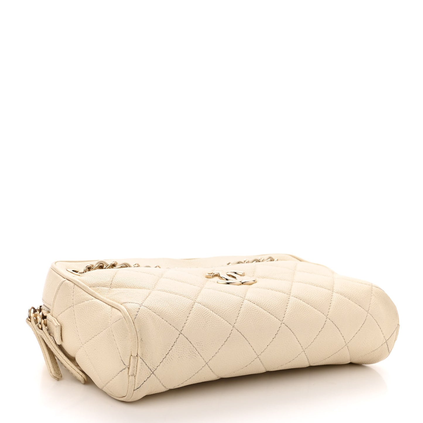 Caviar Quilted Small In & Out Camera Case White