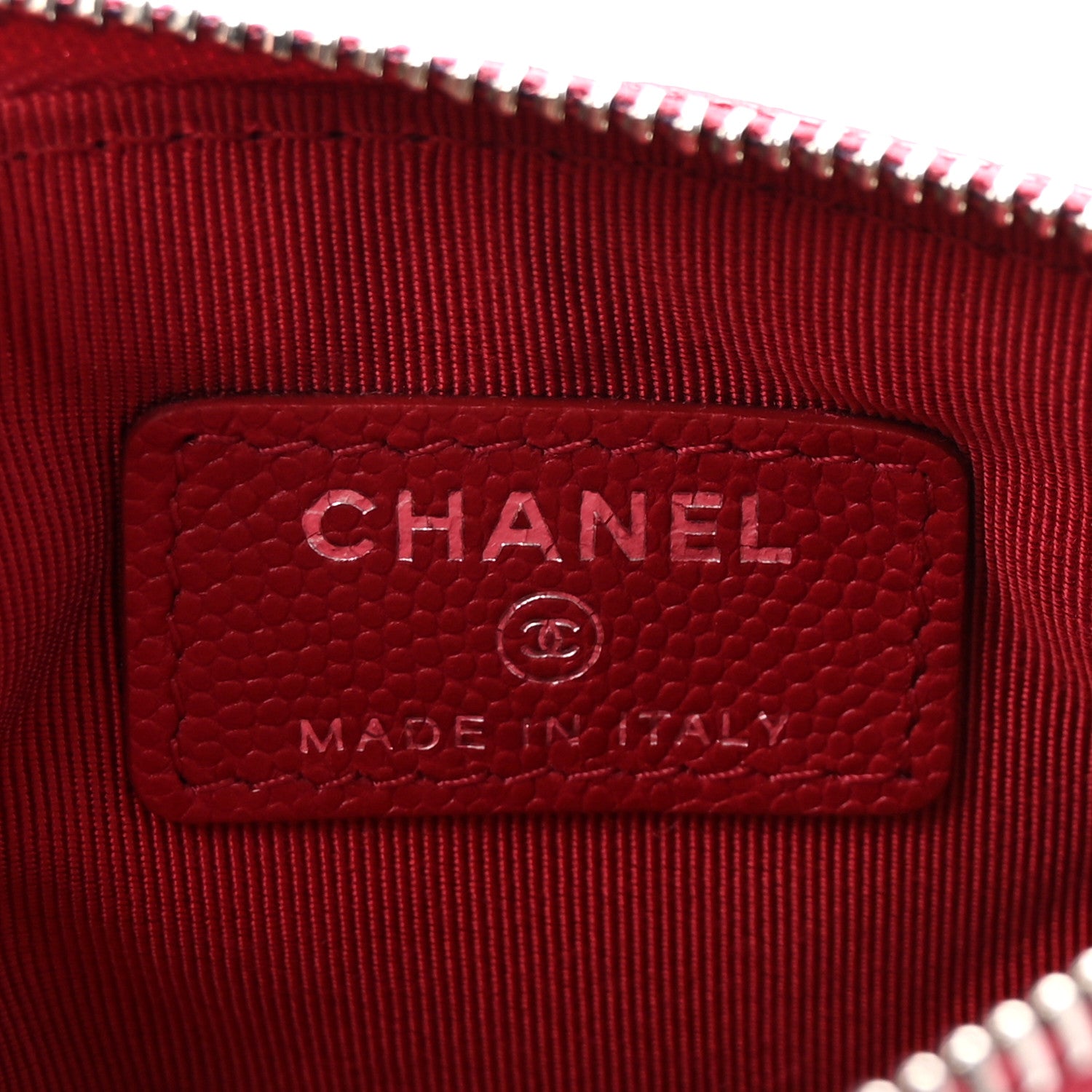 Chanel Caviar Quilted Small Cosmetic Case Red 6 of 7