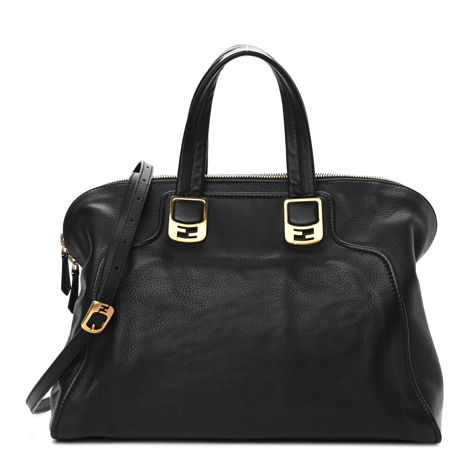 Fendi Vitello Dolce Marmol Large Chameleon Tote Black 1 of 9
