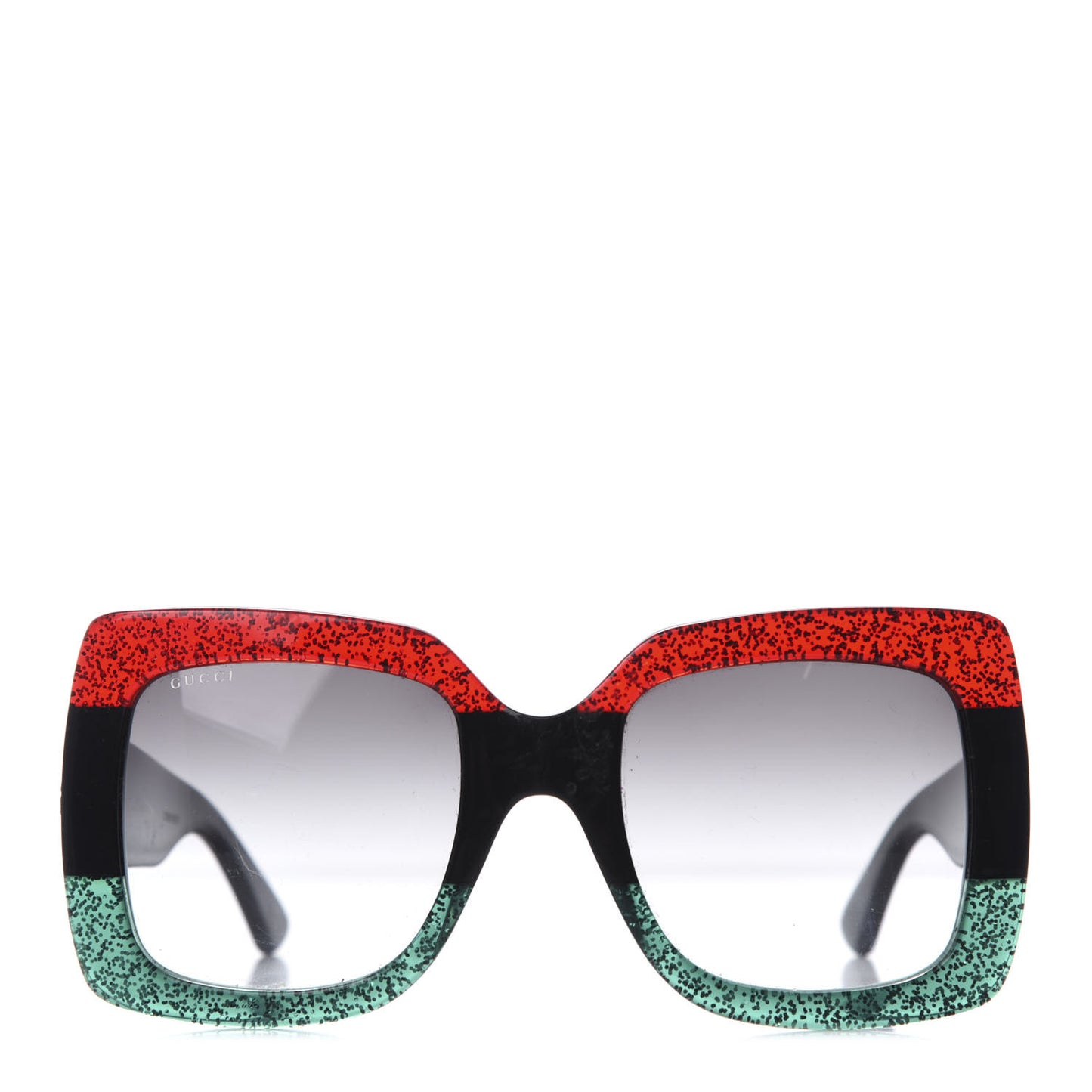 Acetate Square Frame Sunglasses GG0083S Glitter Red Black Green