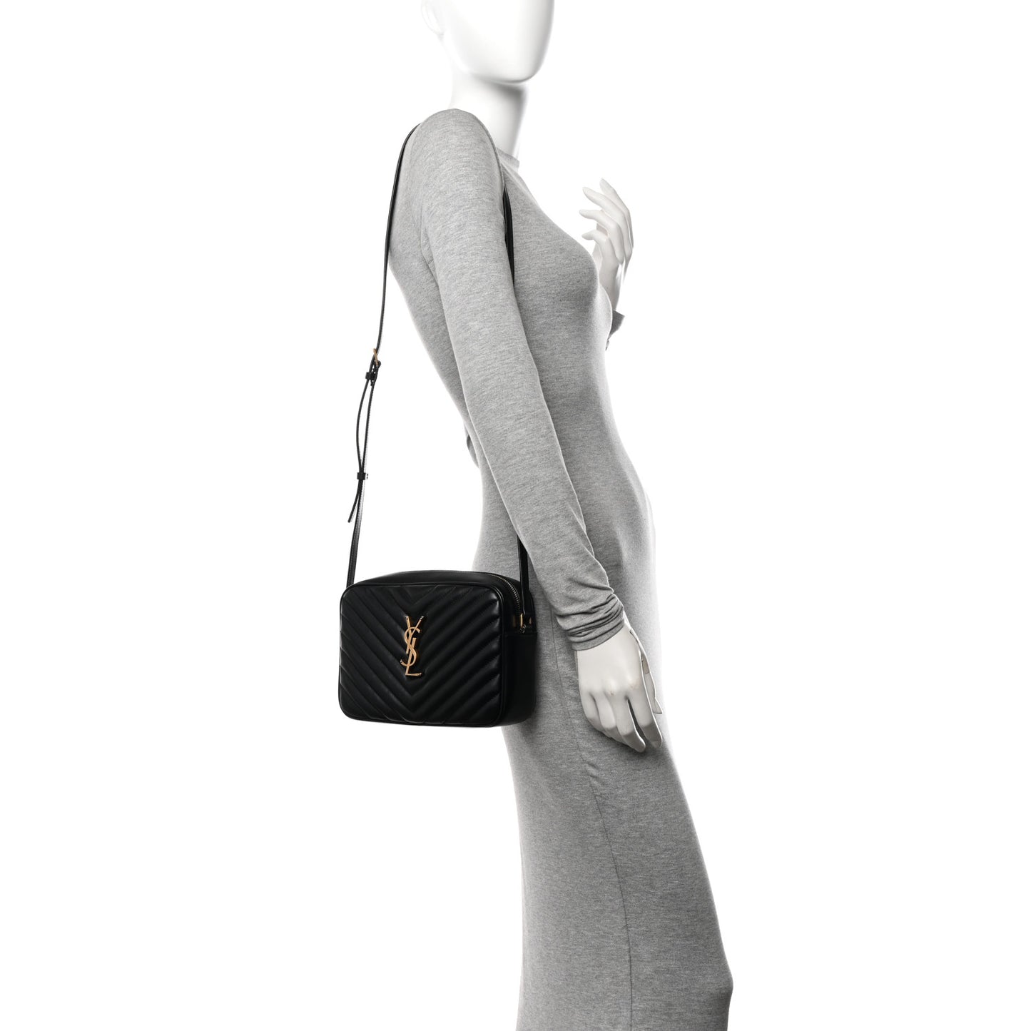 Calfskin Matelasse Monogram Lou Camera Bag Black