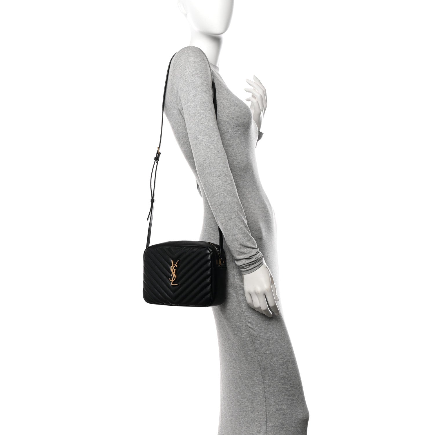 Saint Laurent Calfskin Matelasse Monogram Lou Camera Bag Black 2 of 10