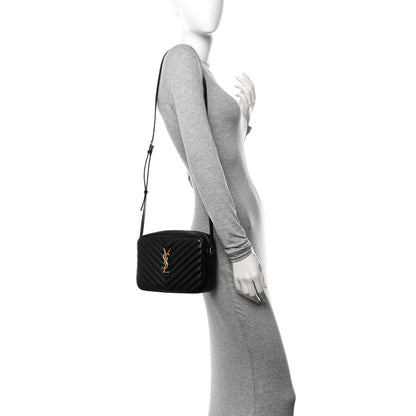 Saint Laurent Calfskin Matelasse Monogram Lou Camera Bag Black 2 of 10