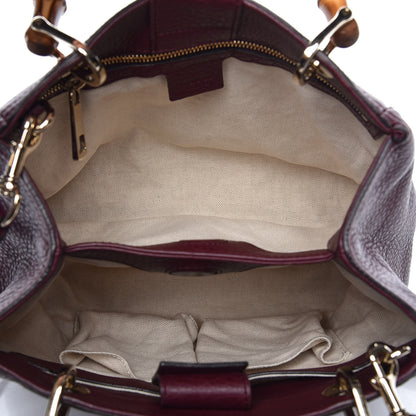 Gucci Calfskin Small Bamboo Shopper Tote Burgundy 5 of 9