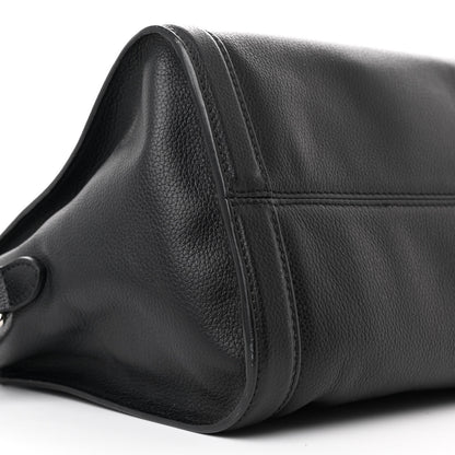 Alexander McQueen Pebbled Calfskin Small Skull Padlock Zip Around Tote Black 9 of 10