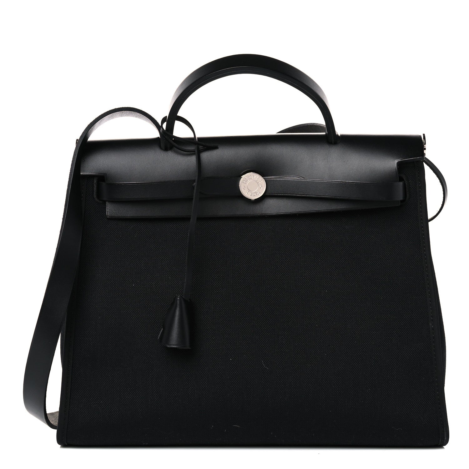 Hermes Military Toile Vache Hunter Herbag Zip PM 31 Black 3 of 14