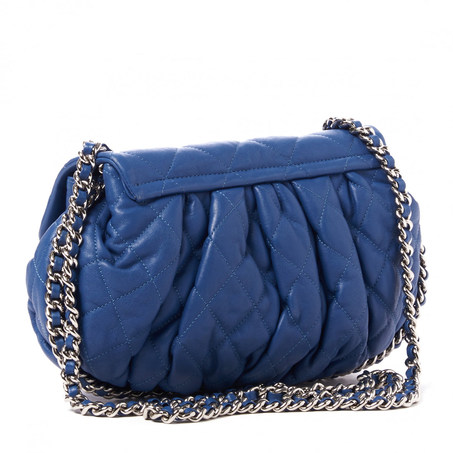 Washed Lambskin Chain Around Medium Messenger Blue