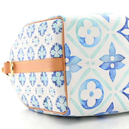 Louis Vuitton Monogram Tiles By The Pool Speedy Bandouliere 25 Lagoon Blue 8 of 9