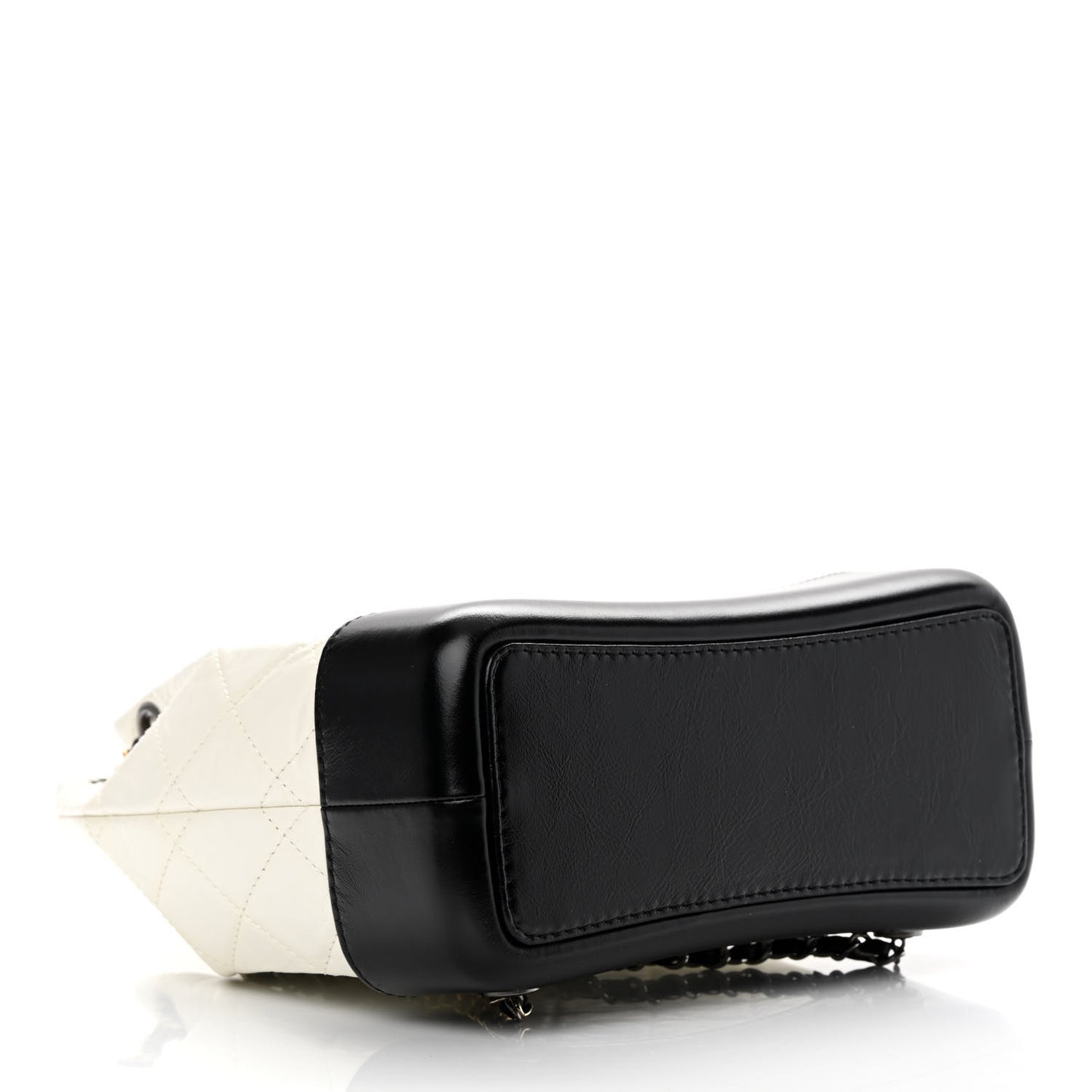 Aged Calfskin Quilted Small Gabrielle Backpack Black White