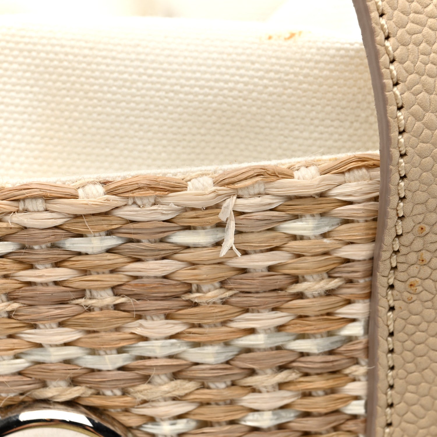 Chanel Woven Straw Caviar Tote Beige 11 of 12