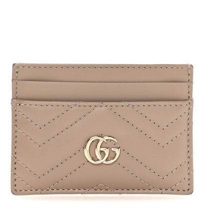 Gucci Calfskin Matelasse GG Marmont Card Holder Porcelain Rose 1 of 6