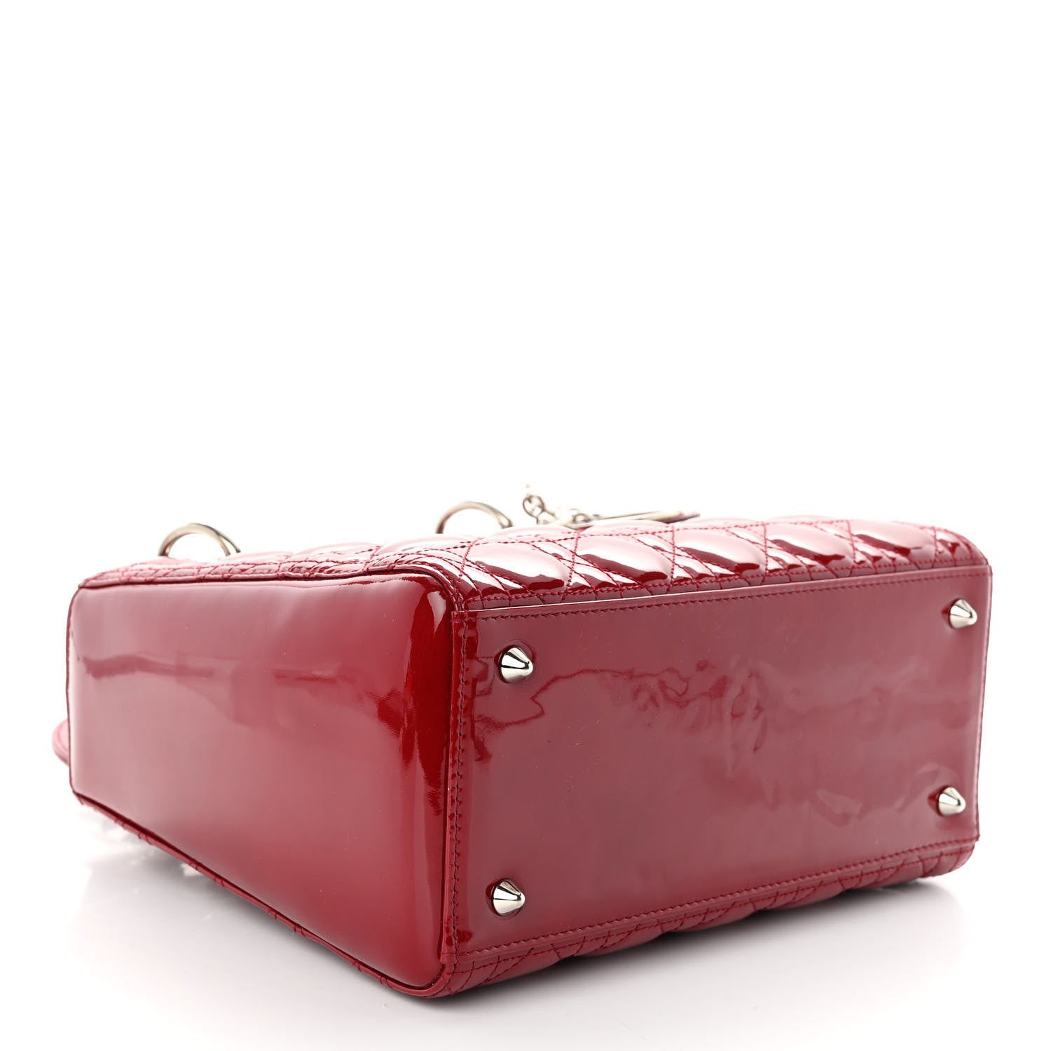 Christian Dior Patent Cannage Medium Lady Dior Burgundy Red 4 of 9