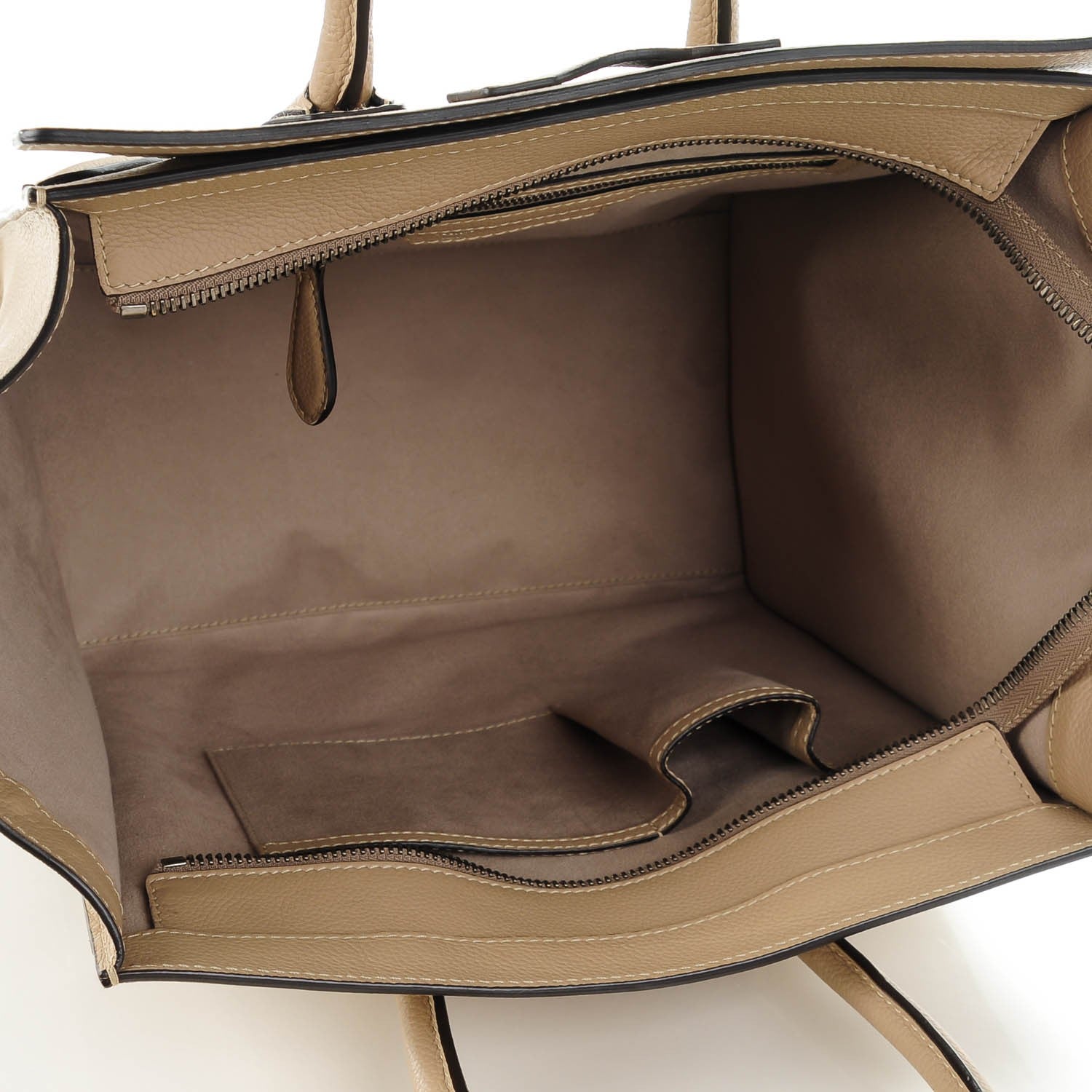 Celine Drummed Calfskin Mini Luggage Dune 5 of 7