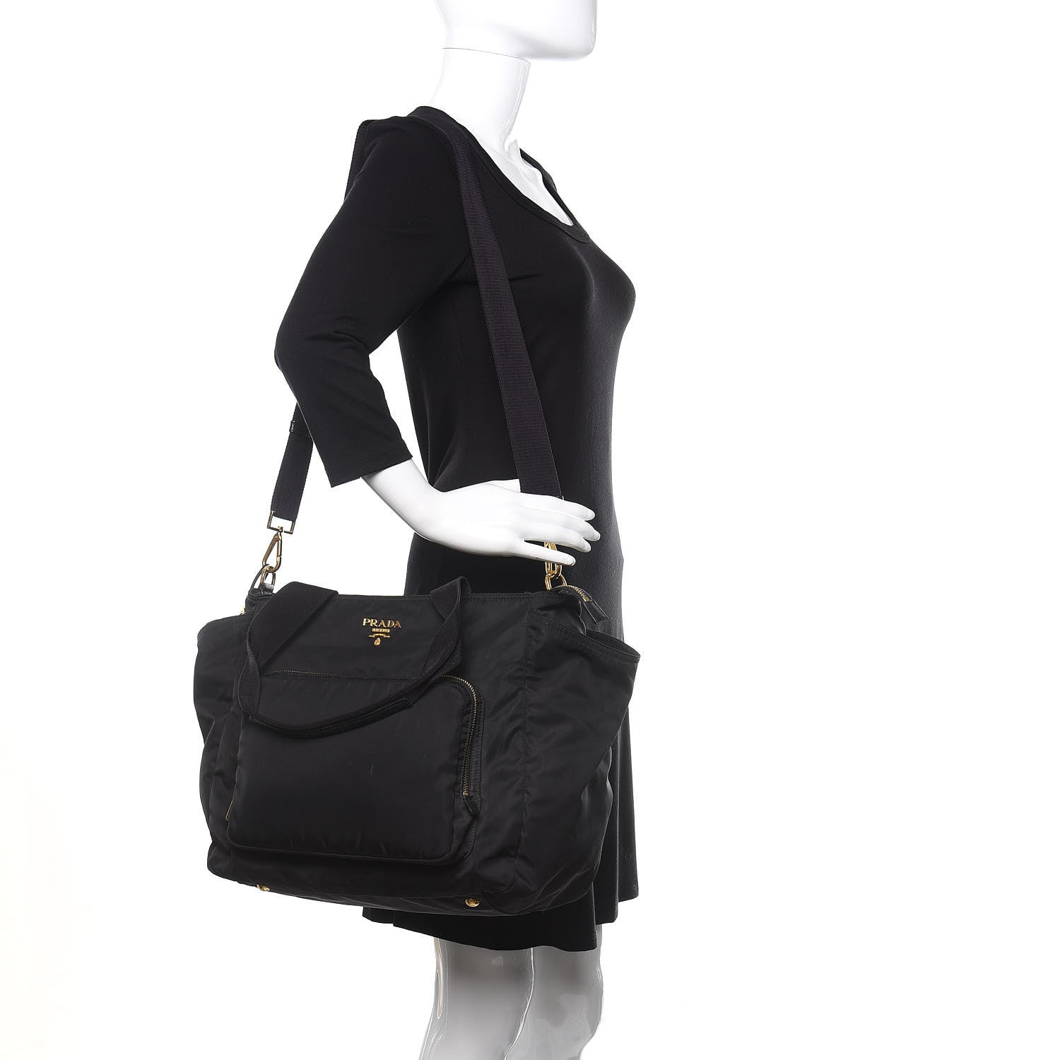 Prada Tessuto Nylon Vela Diaper Bag Black 2 of 11