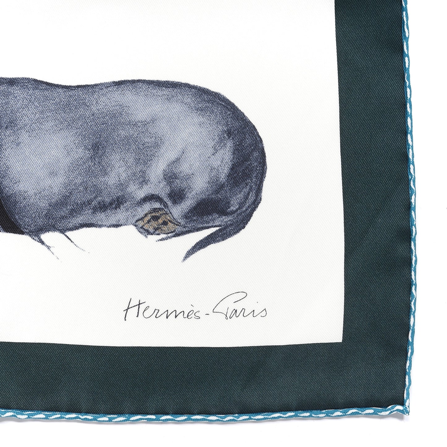 Silk Les Bassets Scarf 70 White Gris Bluete
