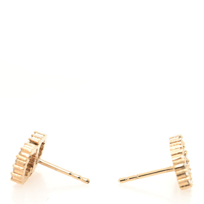 Christian Dior Strass Crystal CD Earrings Gold 3 of 3