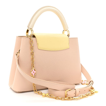 Louis Vuitton Taurillon Enamel Flower Chain Capucines BB Beige Yellow Creme 3 of 10