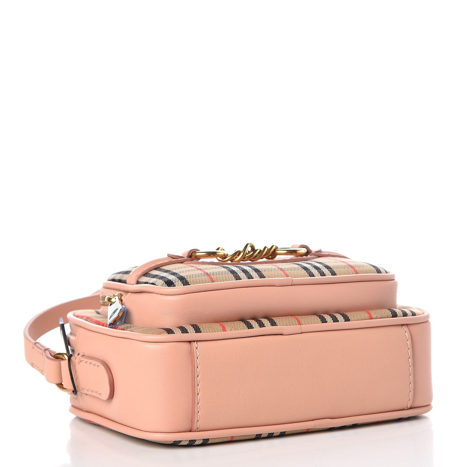 Burberry Grainy Calfskin 1983 Knight Check Link Camera Bag Peach 3 of 7