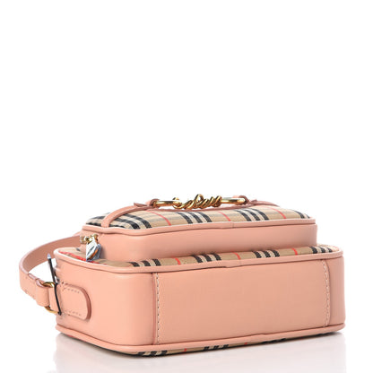 Burberry Grainy Calfskin 1983 Knight Check Link Camera Bag Peach 3 of 7