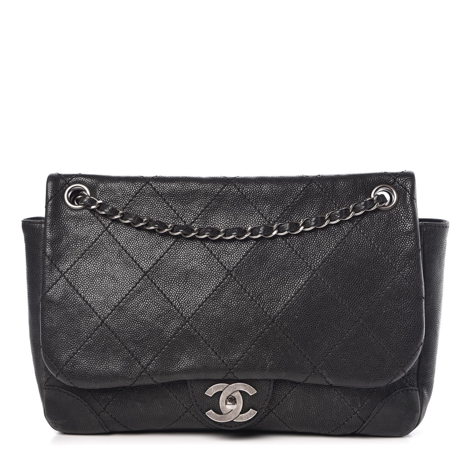 Chanel Caviar Quilted CC Single Flap Black 1 of 13