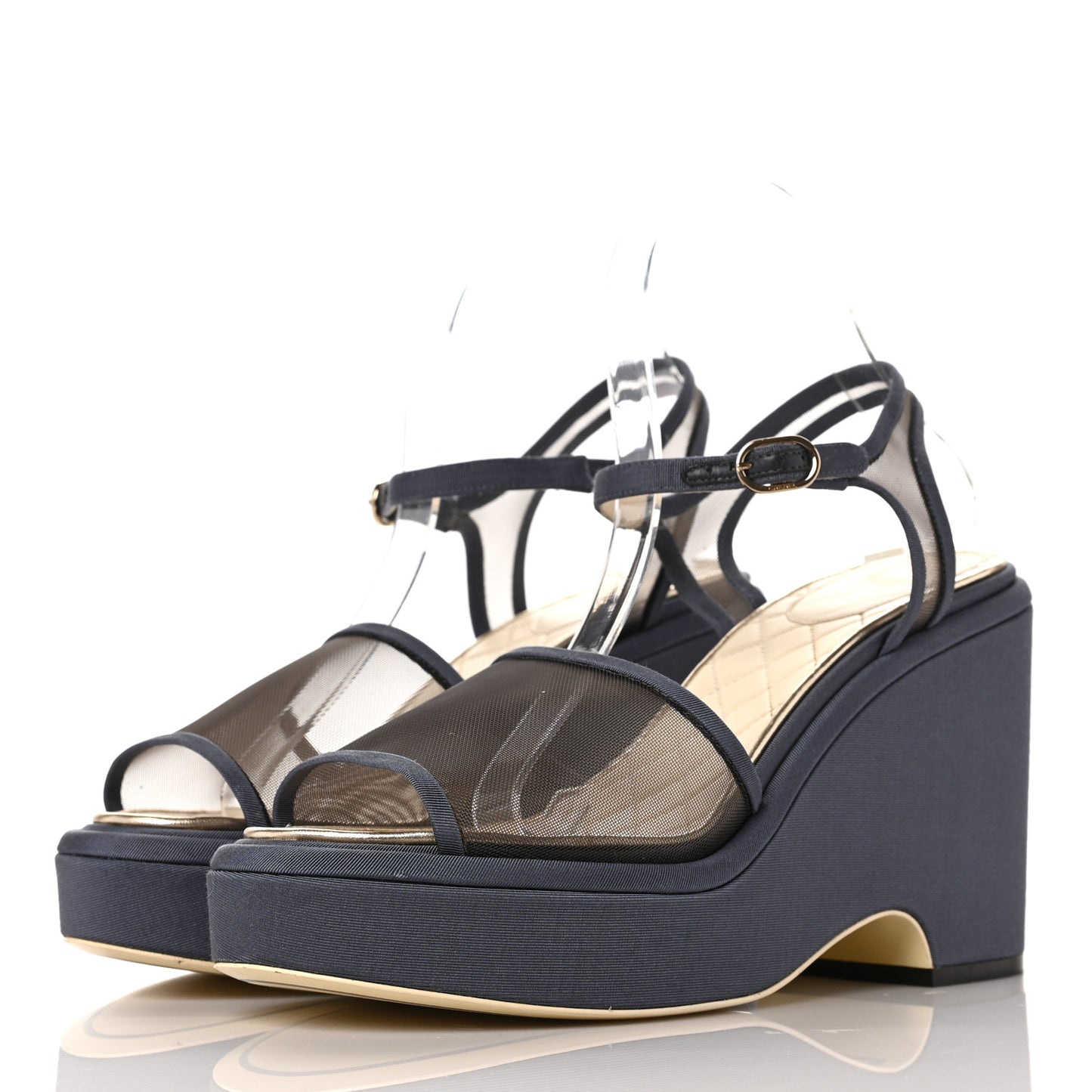 Mesh Wedge Sandals 41 Grey