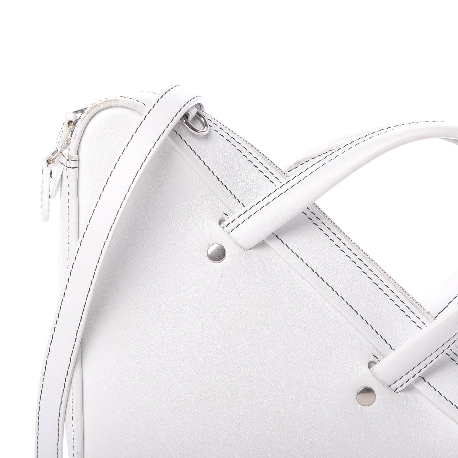 Balenciaga Calfskin XS Triangle Duffle White 9 of 17