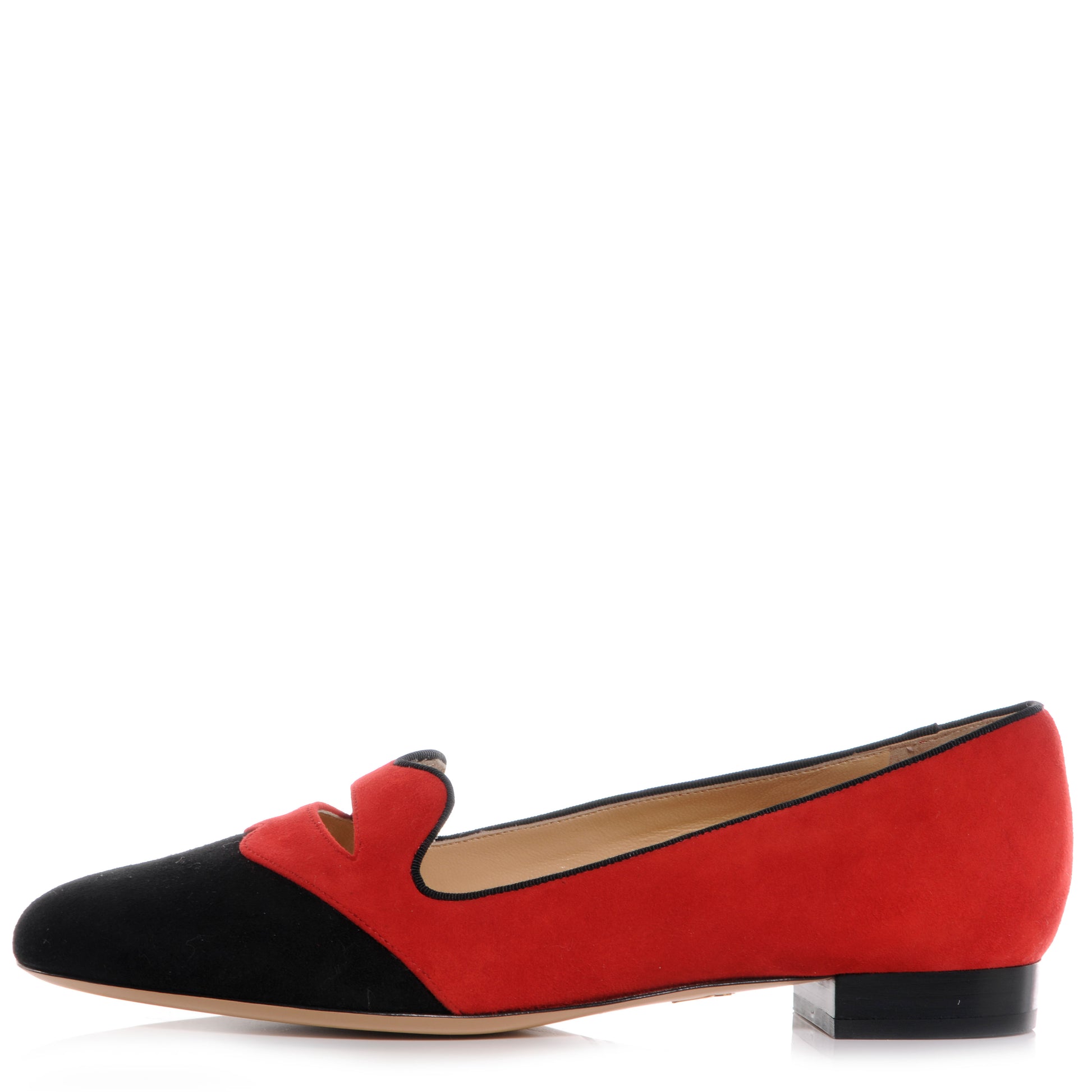 FASHIONPHILE CHARLOTTEOLYMPIASuedeBisouxLip-DetailSmokingSlippers39Red 1 of 6
