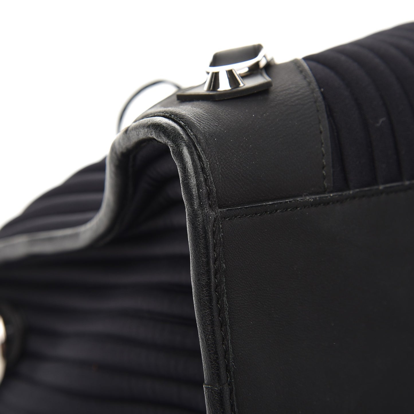 Ribbed Neoprene Classic Silver Hardware City Black