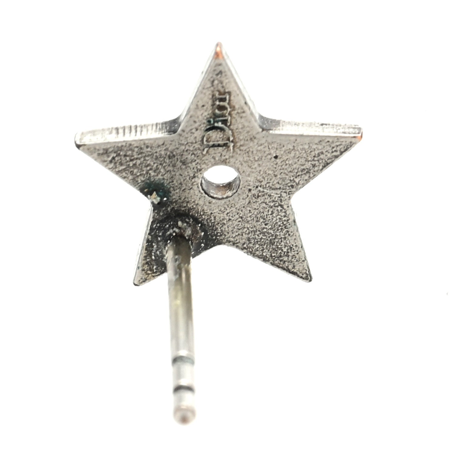 Christian Dior Metal Star Hoop Earrings Silver 4 of 4