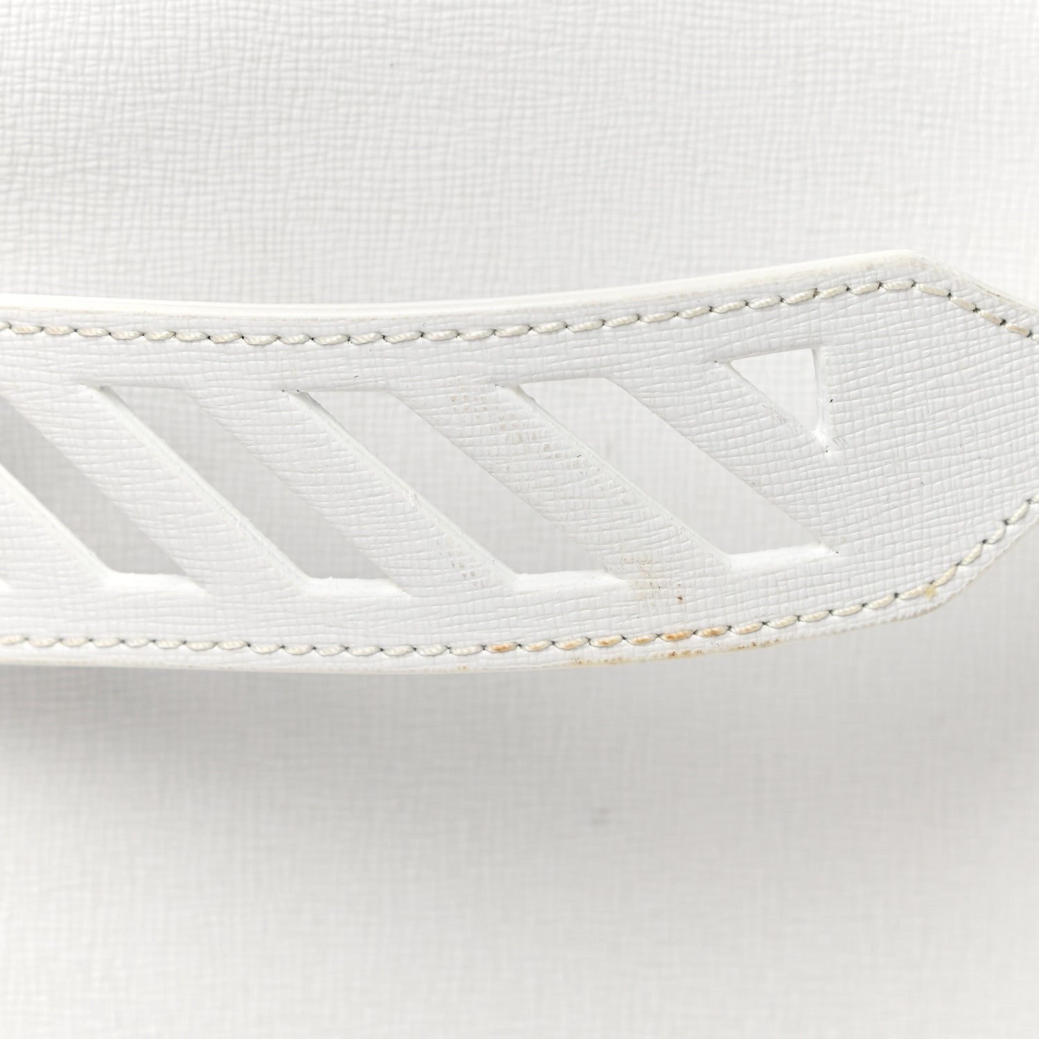 Off-White Saffiano Striped Diag Binder Flap Bag White Black 23 of 25
