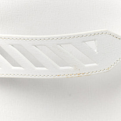 Off-White Saffiano Striped Diag Binder Flap Bag White Black 23 of 25