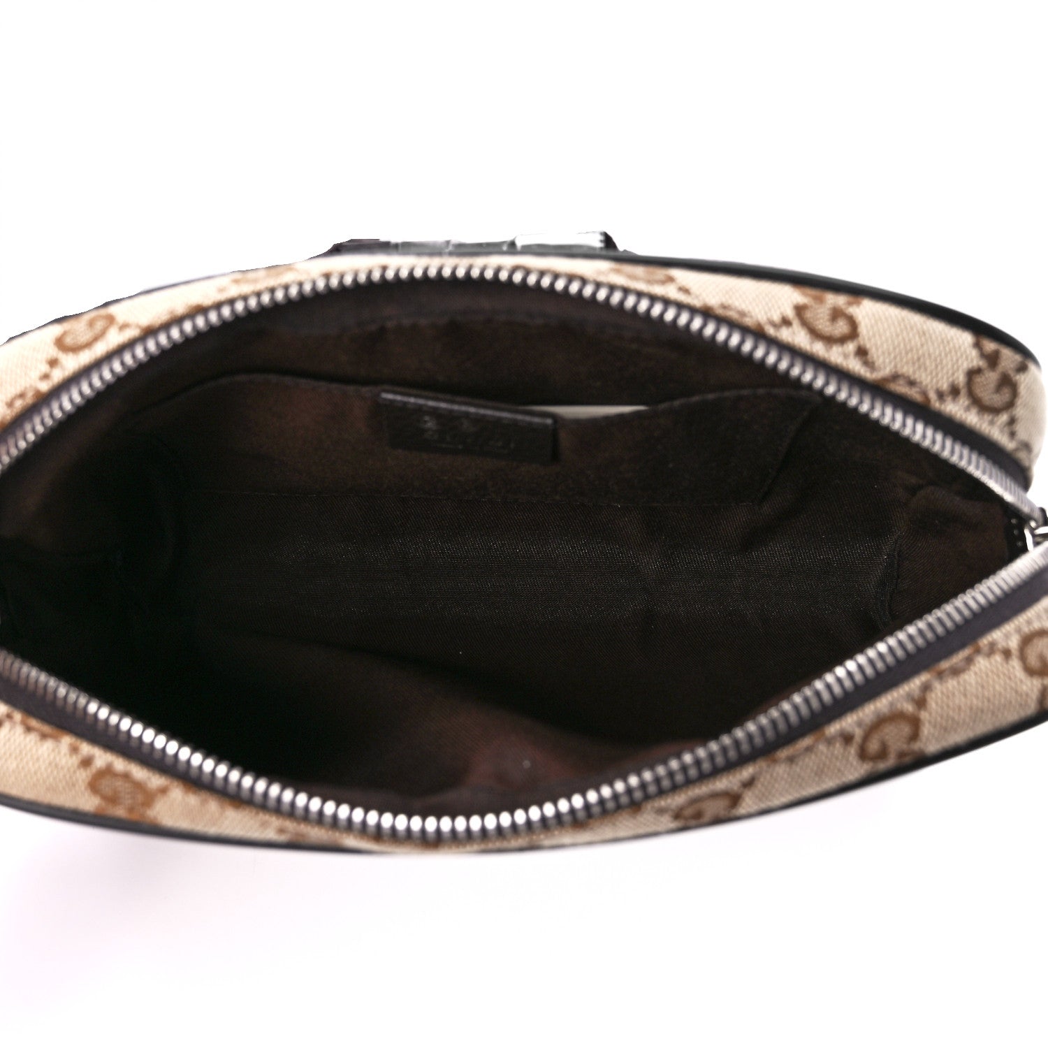 Gucci Monogram Dollar Calfskin Belt Bag Beige Ebony Testa di Moro Marrone Scuro 5 of 13