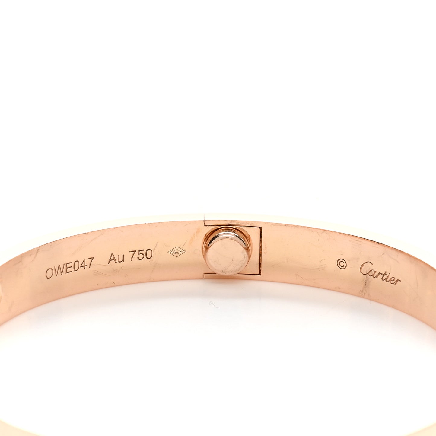 18K Pink Gold 4 Diamond LOVE Bracelet 17