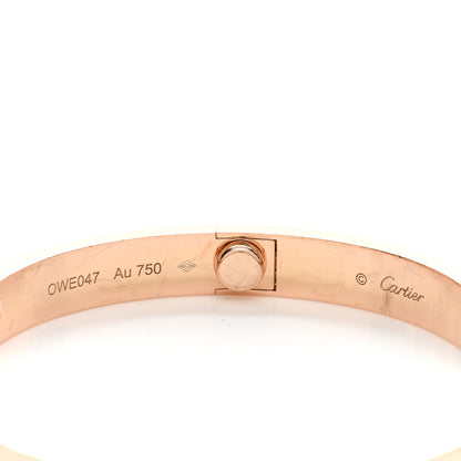 Cartier 18K Pink Gold 4 Diamond LOVE Bracelet 17 4 of 5