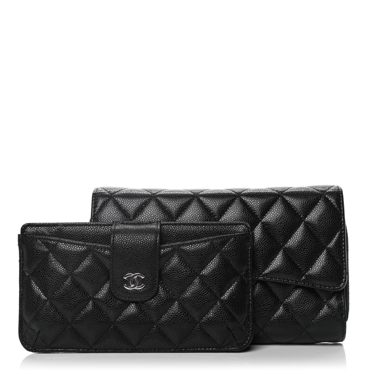 Chanel Caviar Quilted Phone Holder Wallet on Removable Chain Black 3 of 15