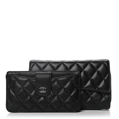 Chanel Caviar Quilted Phone Holder Wallet on Removable Chain Black 3 of 15