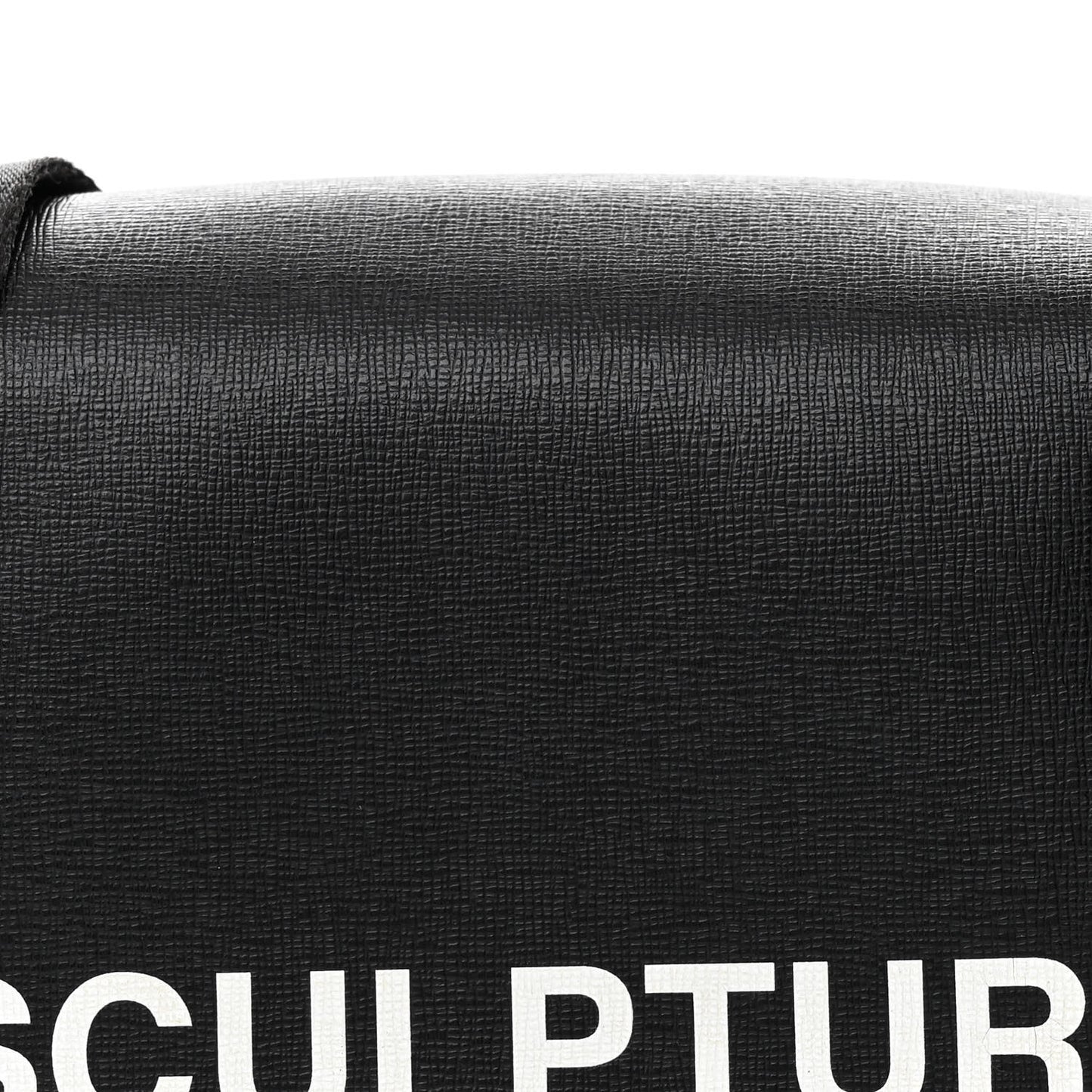 Saffiano Sculpture Binder Clip Shoulder Bag Black