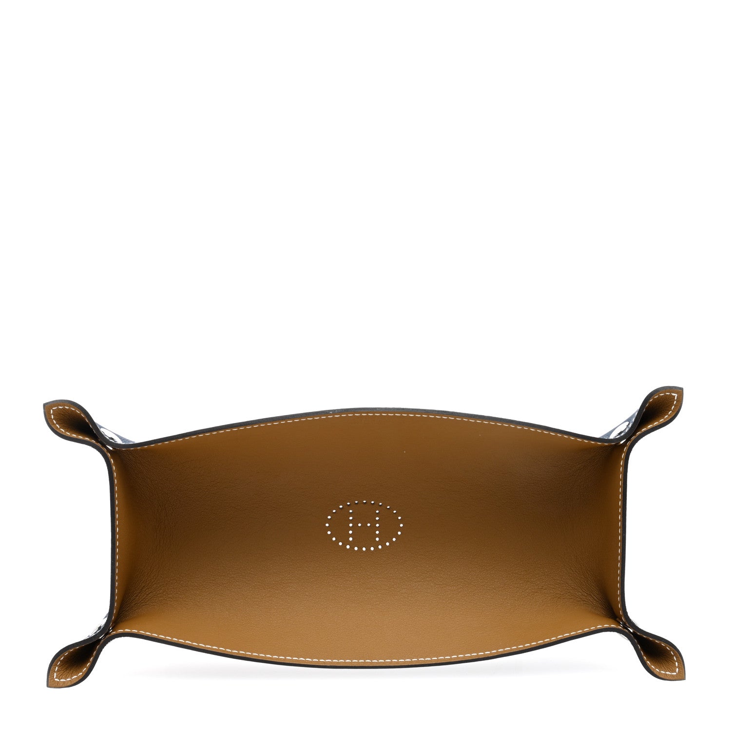 Hermes Taurillon Mises et Relances H Evelyne Pencil Case Kraft Bleu Regate 2 of 6