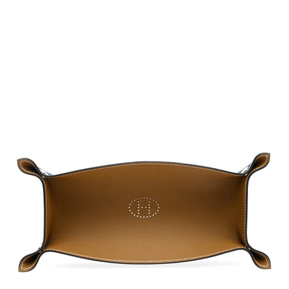 Hermes Taurillon Mises et Relances H Evelyne Pencil Case Kraft Bleu Regate 2 of 6