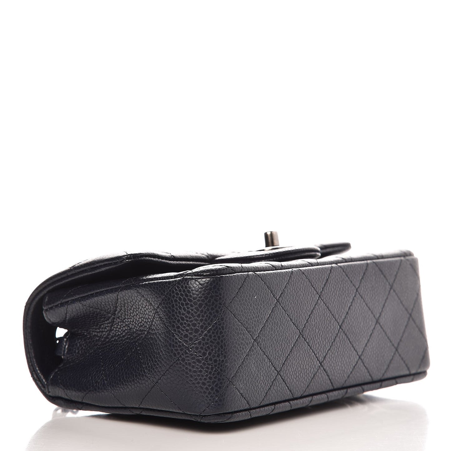 Caviar Quilted Mini Rectangular Flap Navy