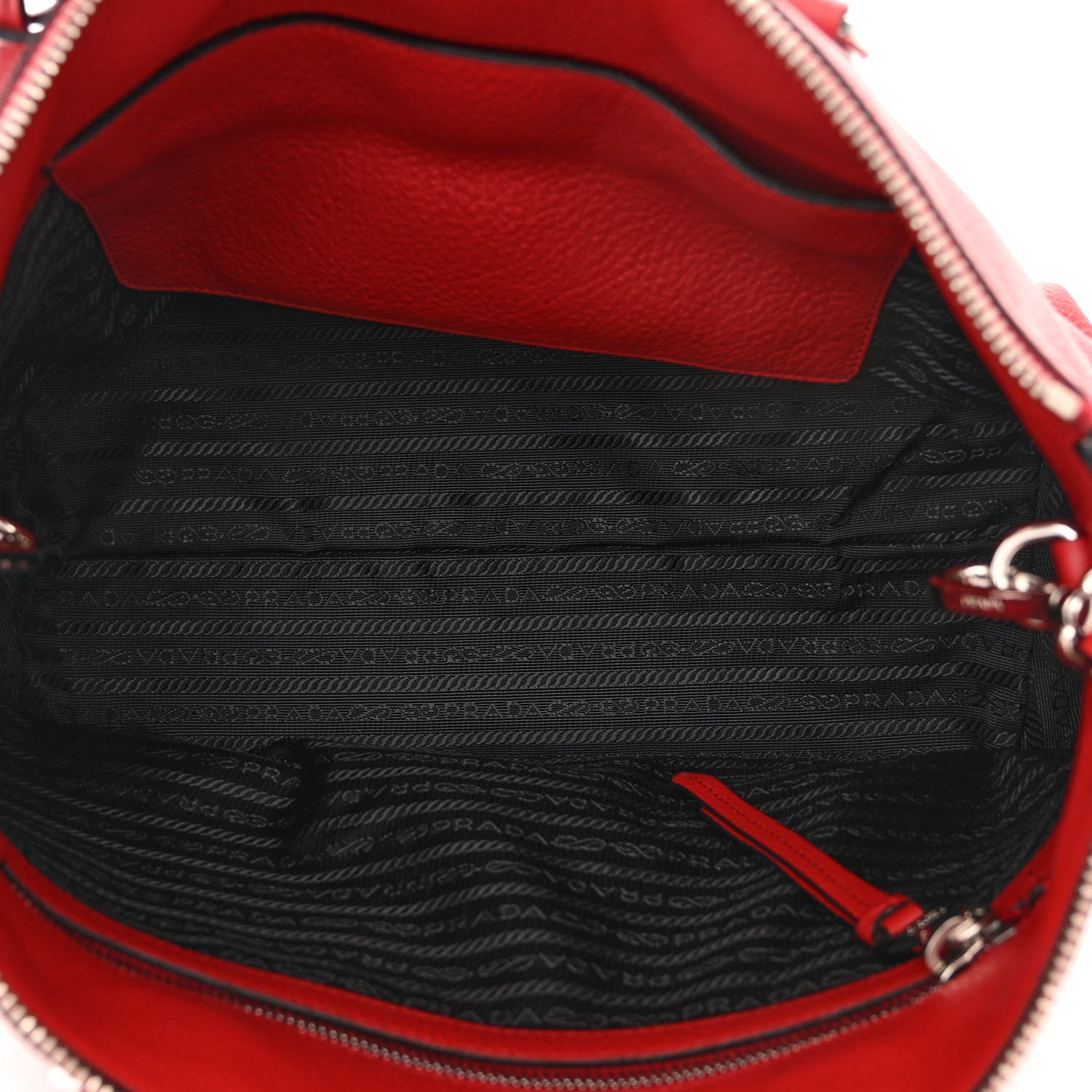 Prada Vitello Phenix Top Handle Bag Rosso 5 of 10