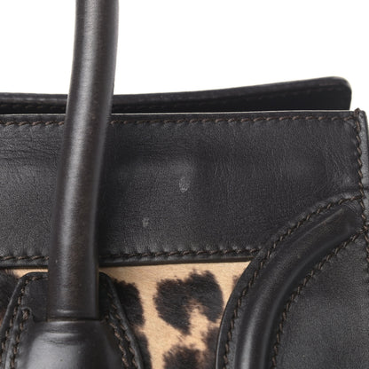 Celine Leopard Pony Hair Mini Luggage Black 6 of 9