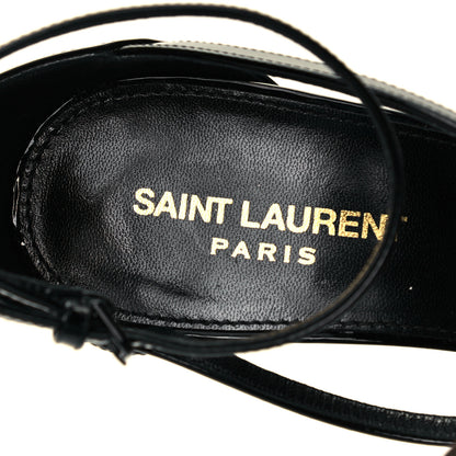 Saint Laurent Patent Cassandra 100 Ankle Strap Sandals 39 Black 7 of 7