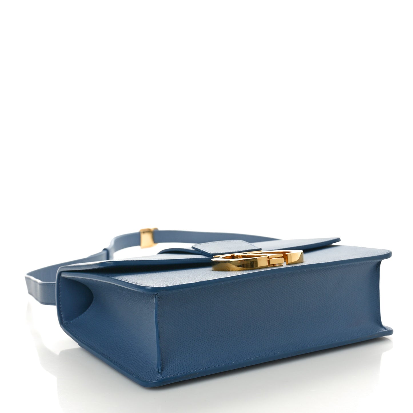Grained Calfskin 30 Montaigne Flap Bag Blue