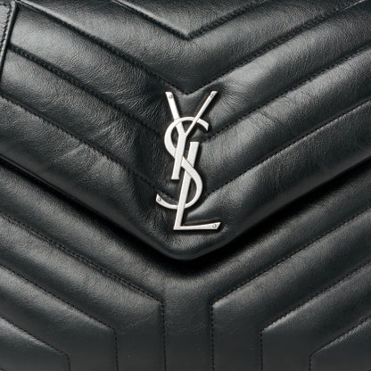 Saint Laurent Calfskin Y Quilted Monogram Medium Loulou Chain Satchel Black 9 of 11