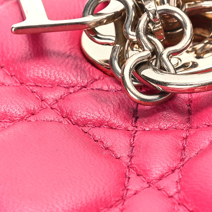 Christian Dior Lambskin Cannage Medium Lady Dior Pink 12 of 13