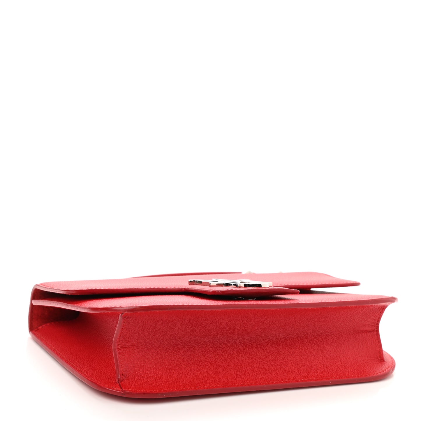 Grained Calfskin Medium Insignia Flap China Red