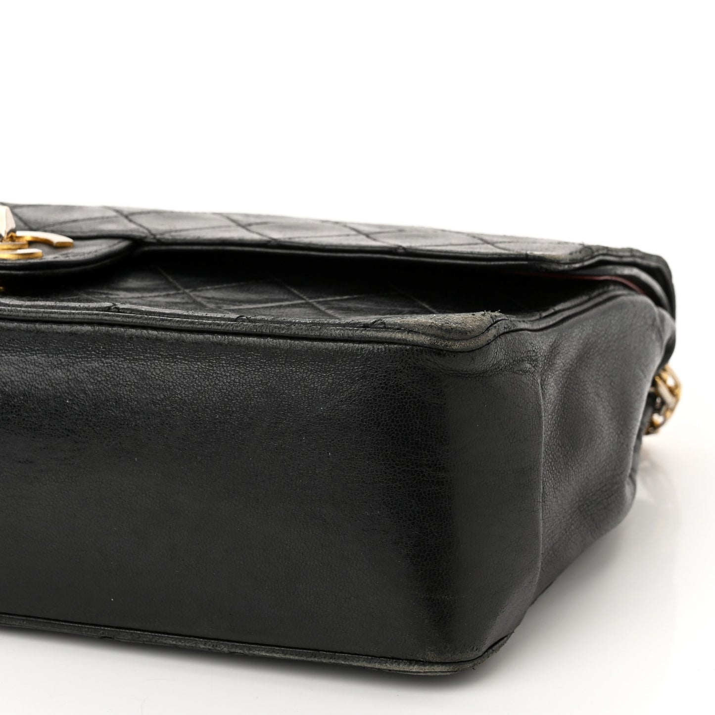 Lambskin Quilted Medium Bijoux Chain Double Flap Black