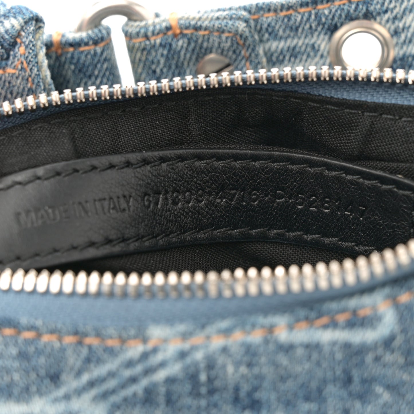Denim BB Monogram Le Cagole Shoulder Bag XS Blue